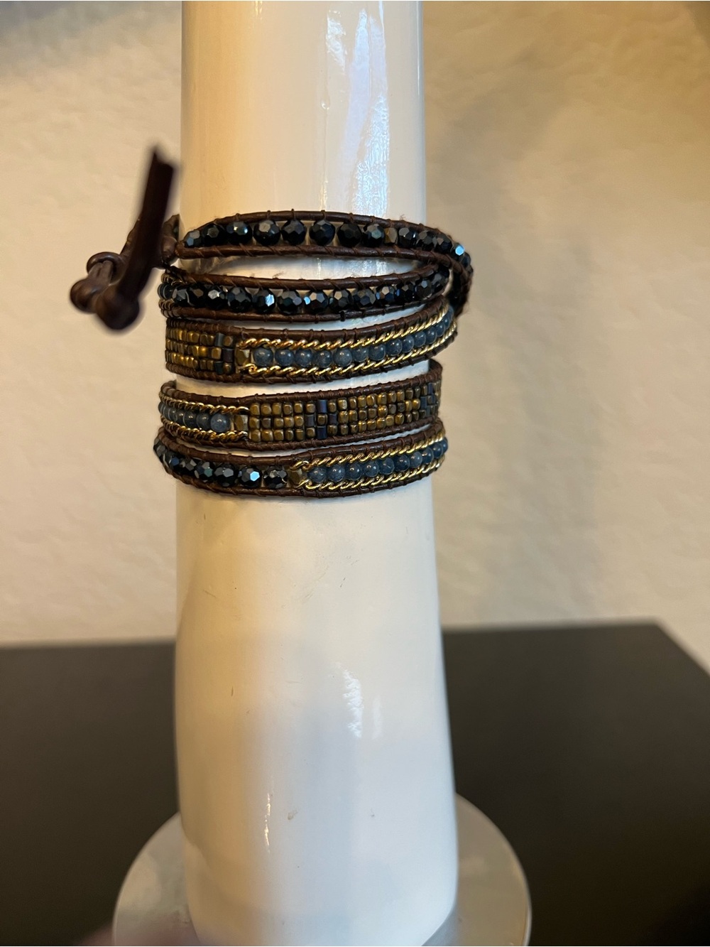 Nakamol Black and Gold Multi-Strand Wrap Bracelet